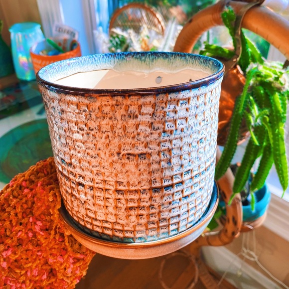 Handmade by Me Drippy Boho Blue Planter 🔮 - Picture 5 of 7